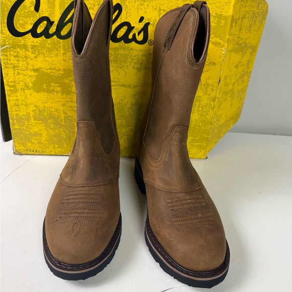 Cabela’s Pinedale Round Toe Leather Boots NIB New Men’s 11 - Picture 3 of 11